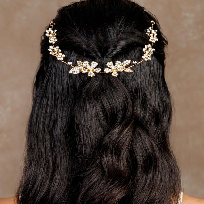 Badgley Mischka Rhinestone Flower Hair Wreath