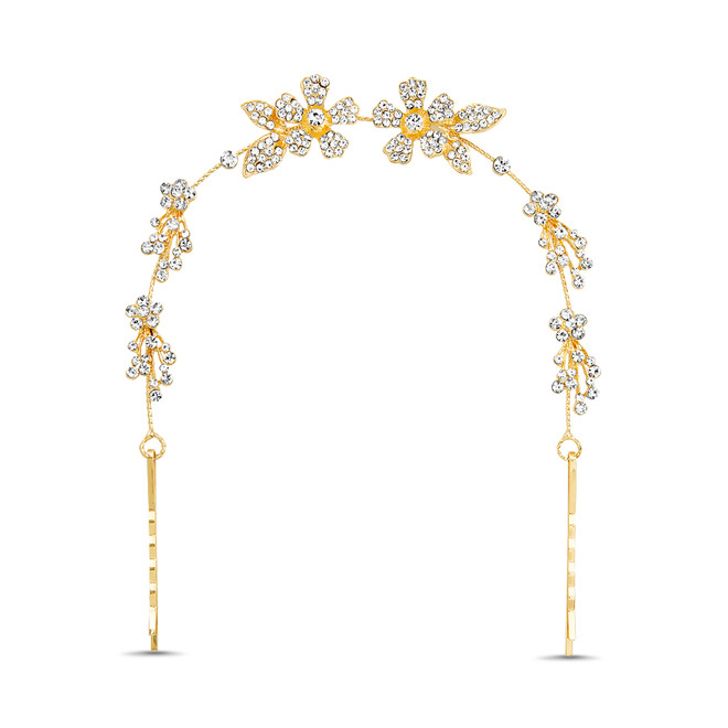 badgley mischka Rhinestone Flower Hair Wreath