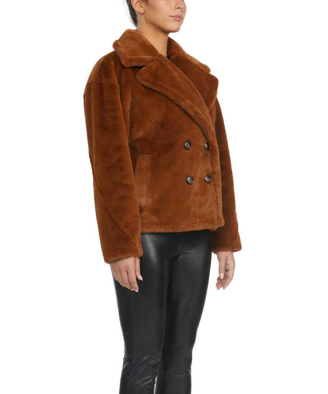 Badgley Mischka Rollande Faux Fur Coat