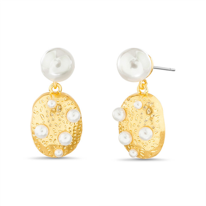 badgley mischka Scattered Pearl Drop Earrings