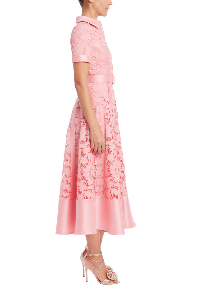 Badgley Mischka Short Sleeve A-Line Shirt Dress