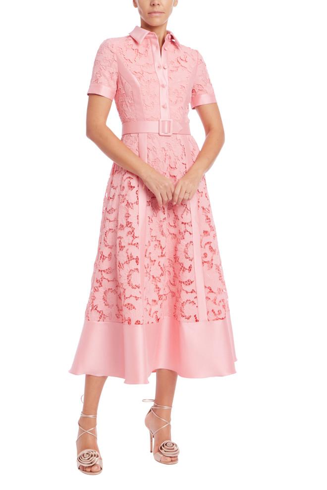 badgley mischka Short Sleeve A-Line Shirt Dress