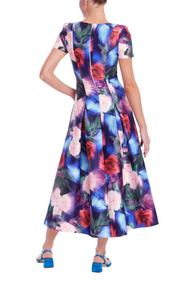 Badgley Mischka Short Sleeve Fit & Flare Midi Dress