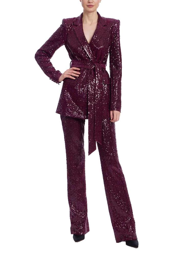 Badgley Mischka Side Zip Sequin Bootcut Pant