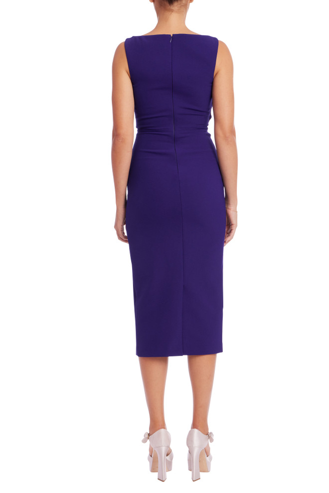 Badgley Mischka Sleeveless Boatneck Sheath Dress