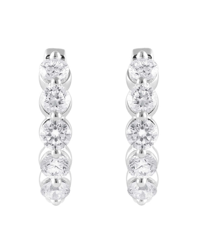 badgley mischka Small Diamond Hoops Earrings