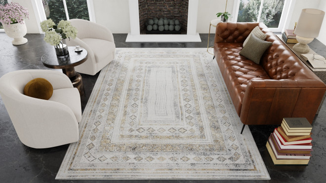 Badgley Mischka Solaria Gold Oasis Luxury Rug