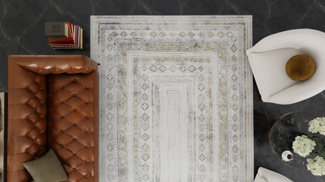 Badgley Mischka Solaria Gold Oasis Luxury Rug