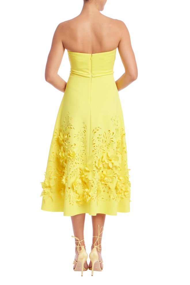 Badgley Mischka Strapless Cutout A-Line Dress