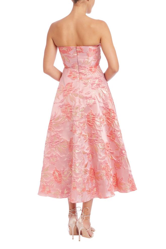 Badgley Mischka Strapless Fit And Flare Midi Dress