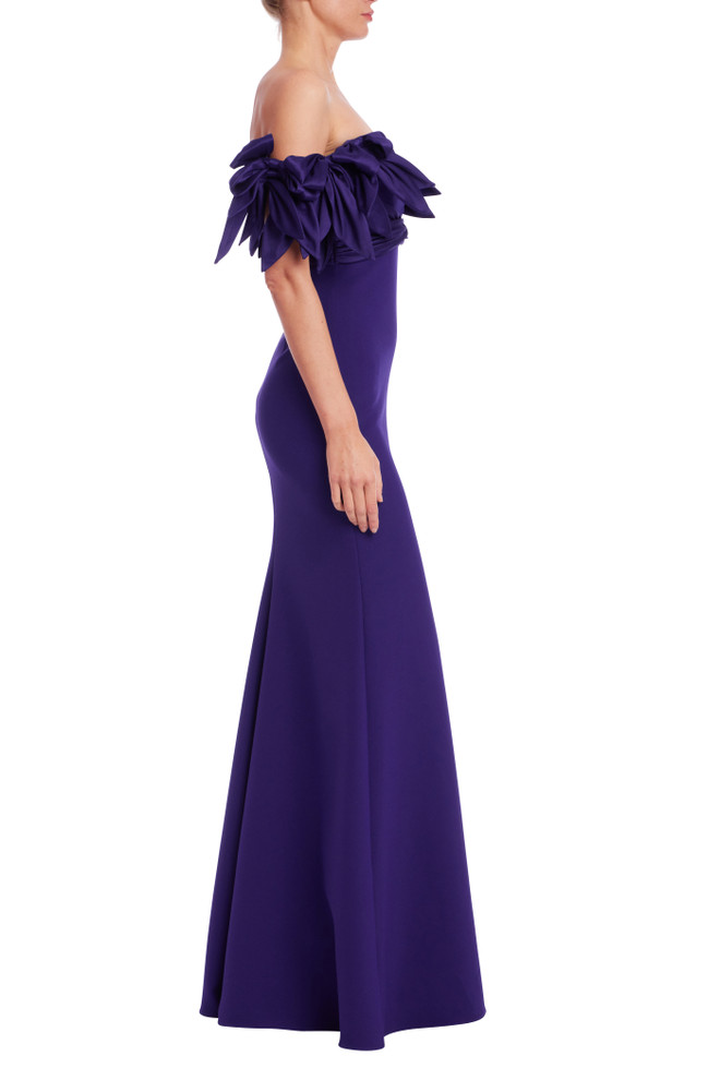 Badgley Mischka Sweetheart Neck Off Shoulder Gown