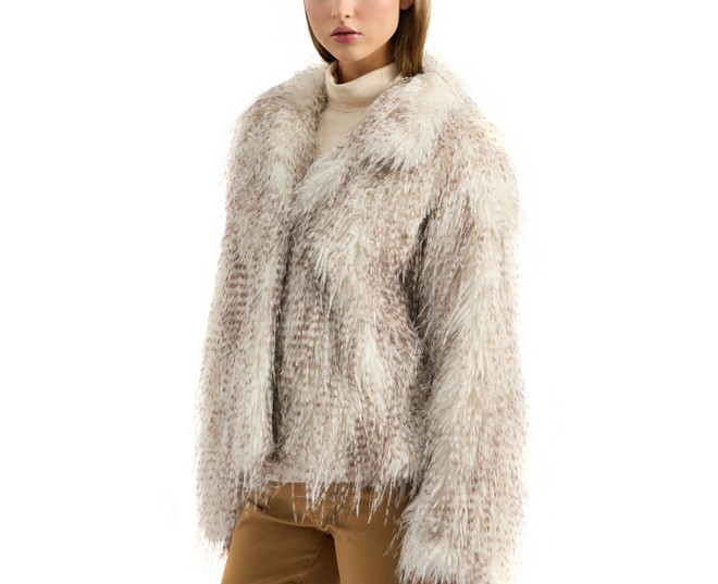 Badgley Mischka Yoshi Faux Feather Fur Jacket