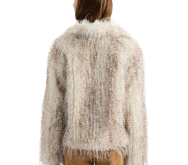 Badgley Mischka Yoshi Faux Feather Fur Jacket