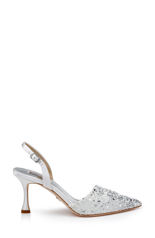 Badgley Mischka Brenna Rhinestone-Studded 2-Piece Slingbacks
