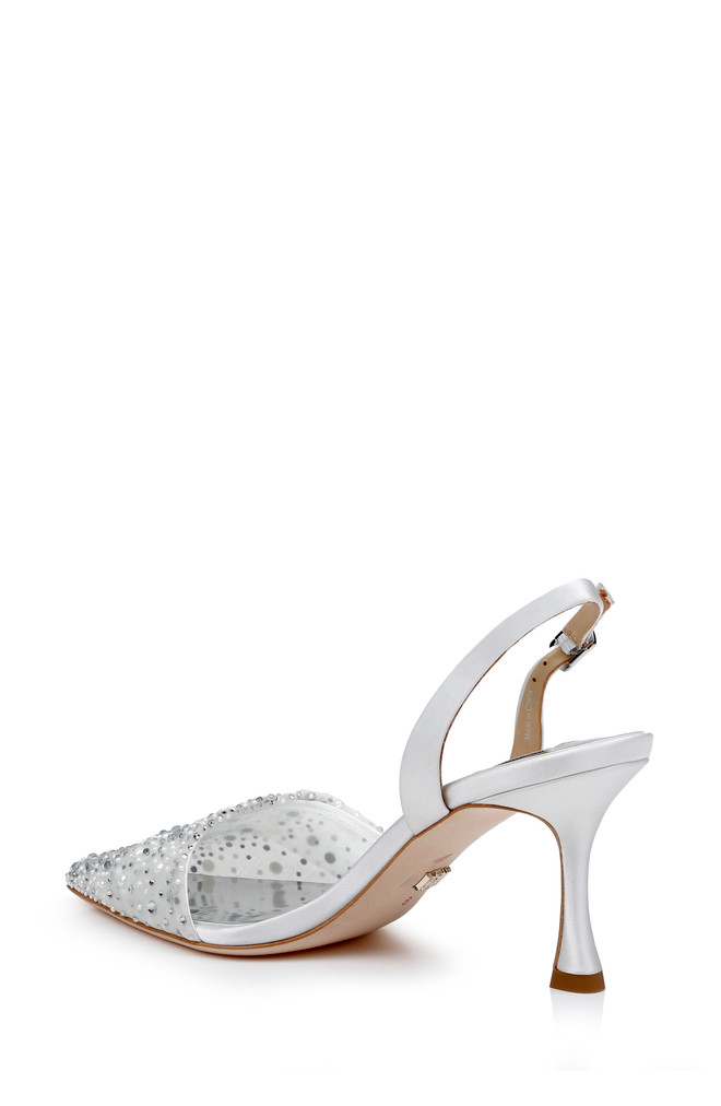 Badgley Mischka Brenna Rhinestone-Studded 2-Piece Slingbacks