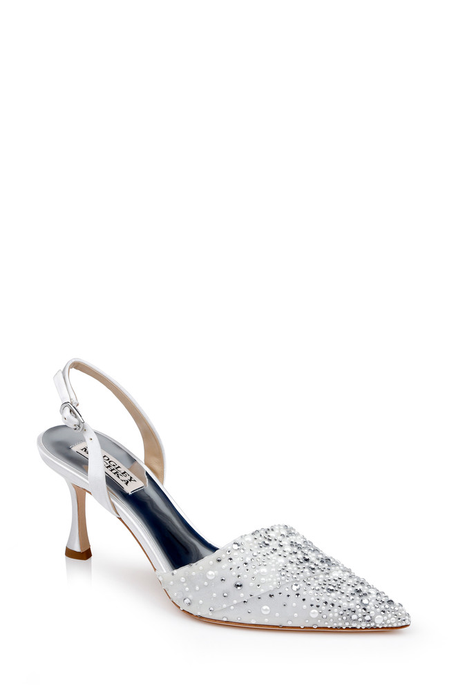 badgley mischka Brenna Rhinestone-Studded 2-Piece Slingbacks