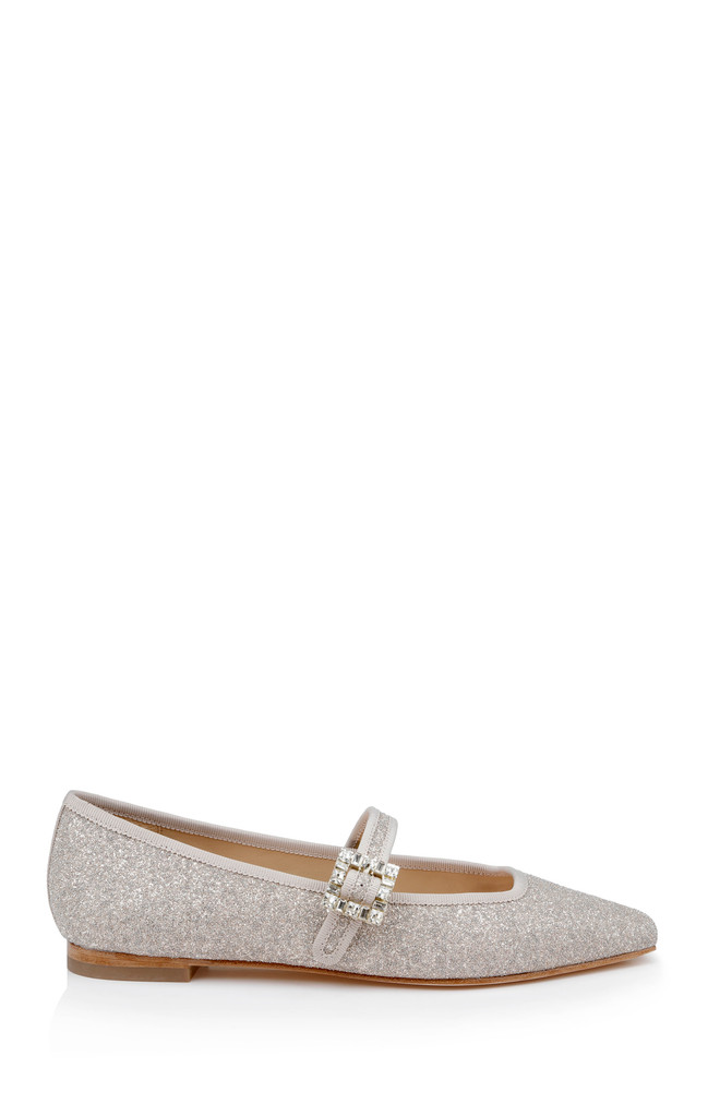 Badgley Mischka Brystol Ballerina Flats With Crystal Buckle