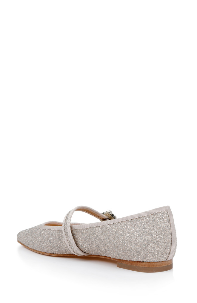 Badgley Mischka Brystol Ballerina Flats With Crystal Buckle