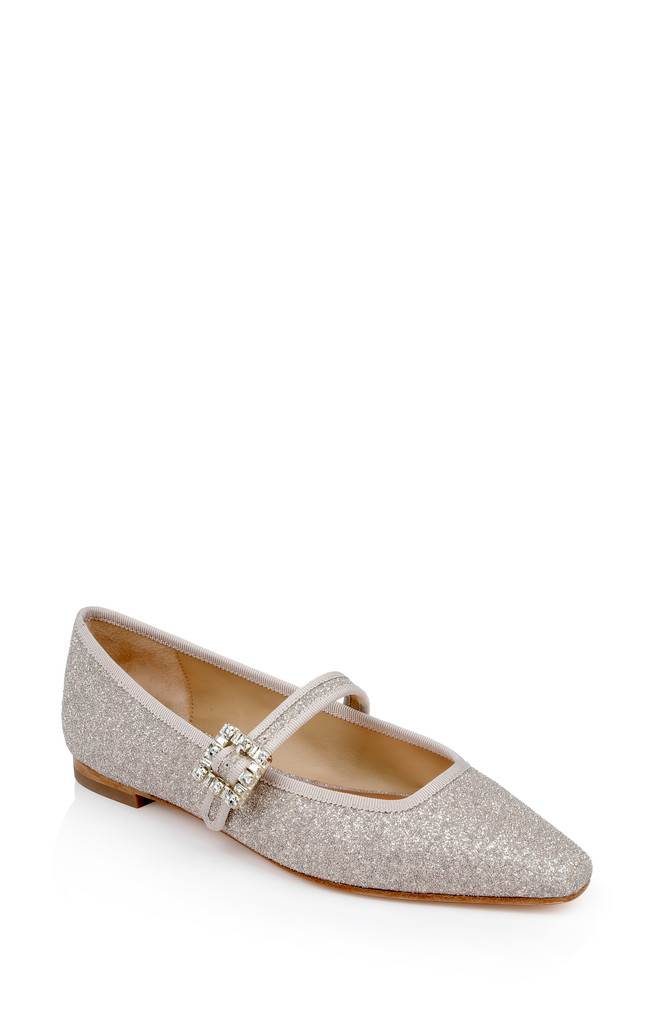 badgley mischka Brystol Ballerina Flats with Crystal Buckle