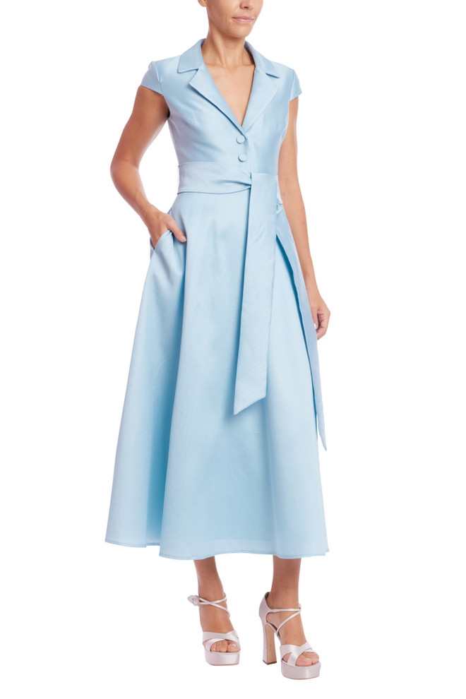 badgley mischka Cap Sleeve Fit and Flare Midi Dress