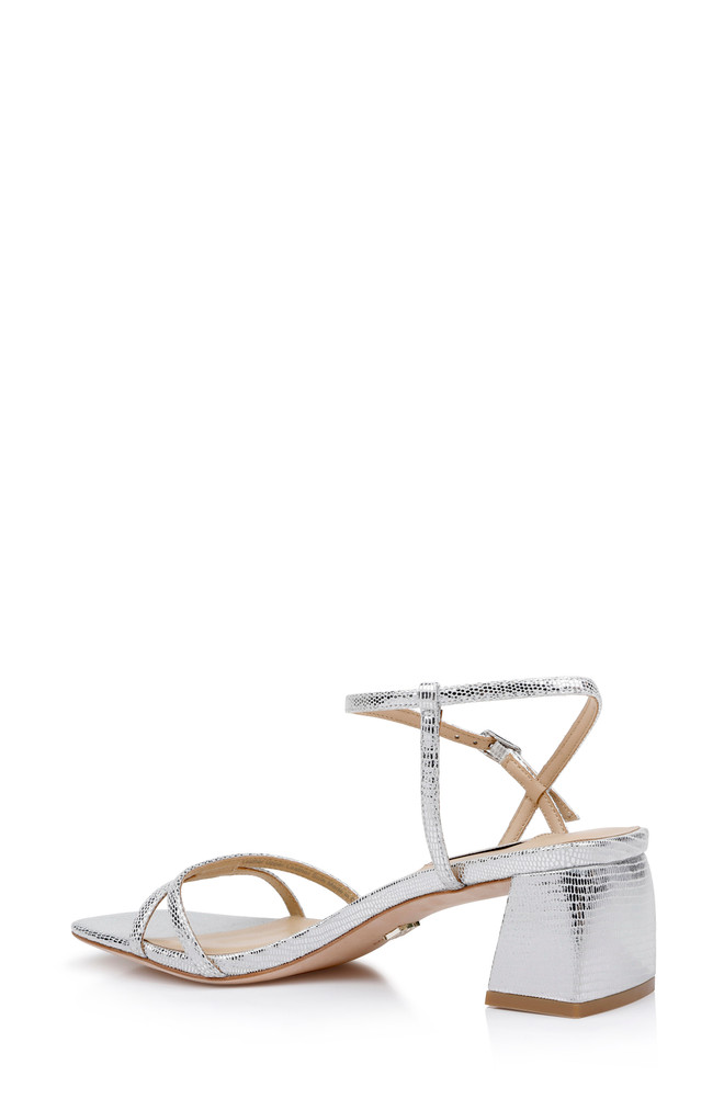 Badgley Mischka Carlota Textured Block-Heeled Sandals
