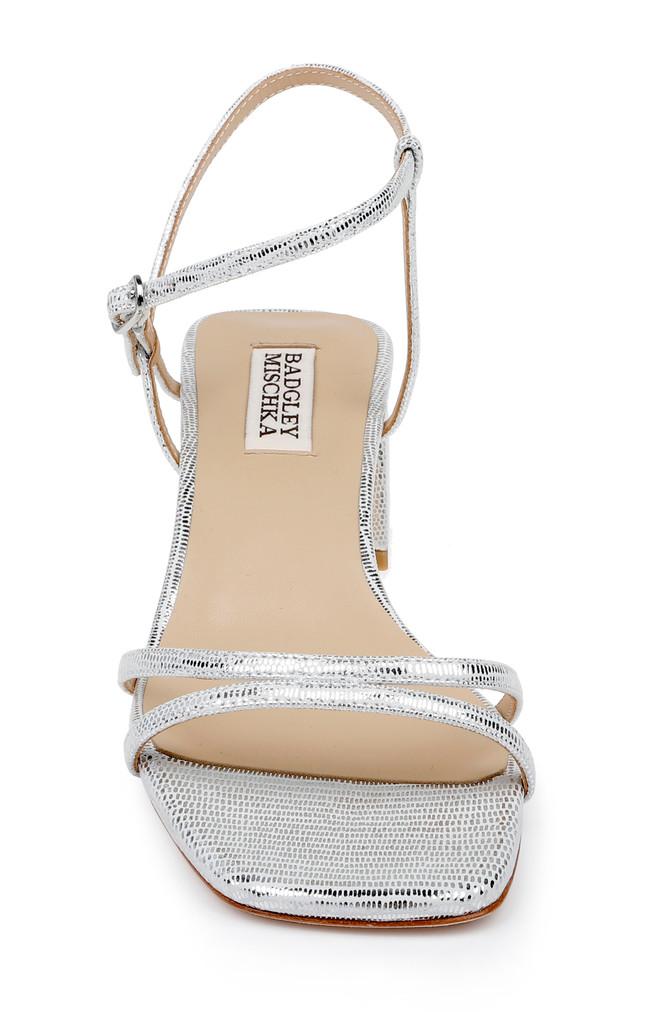 Badgley Mischka Carlota Textured Block-Heeled Sandals