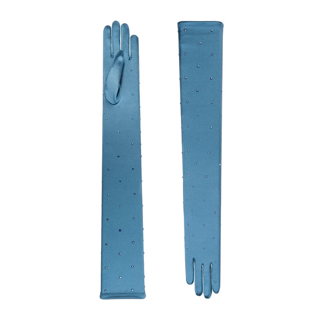 Badgley Mischka Chrysanthi Crystal Satin Opera Glove