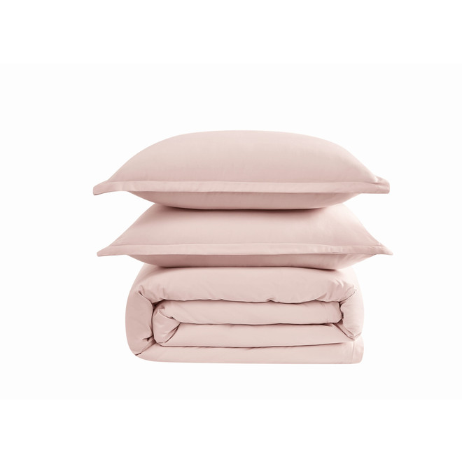 badgley mischka Cotton Sateen Blush 3 Piece Duvet Set