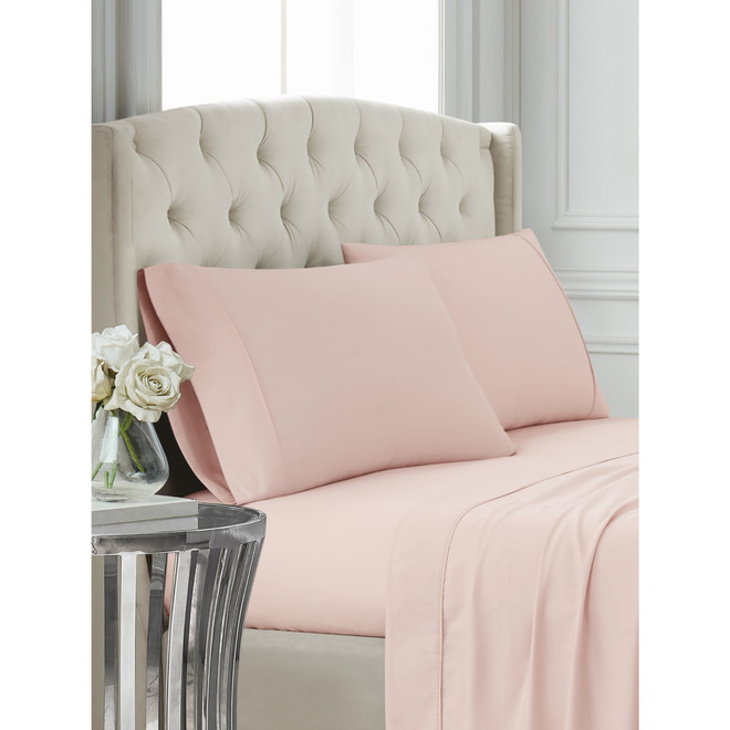 badgley mischka Cotton Sateen Blush Pillowcase Pair