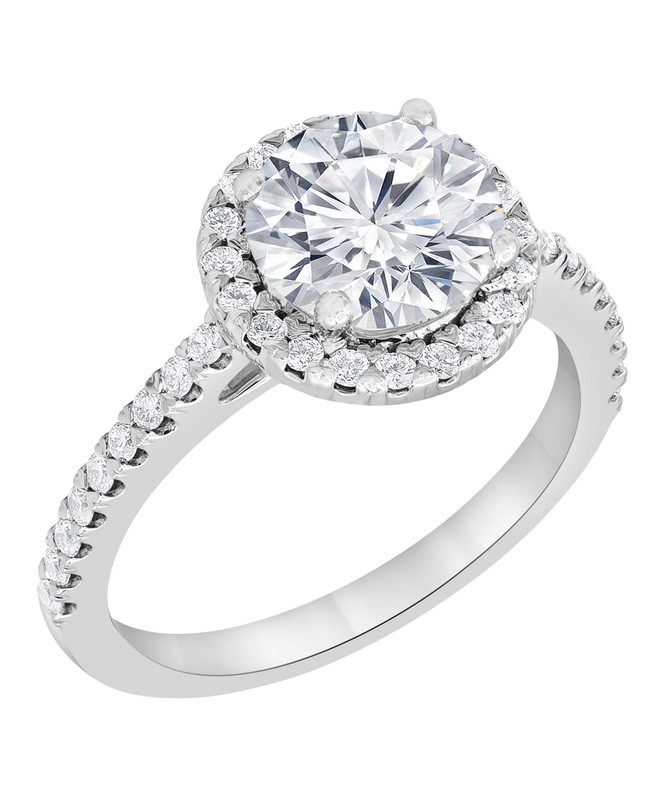 badgley mischka Diamond Halo Solitaire Plus Engagement Ring