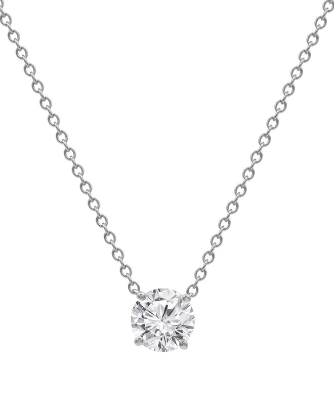 Badgley Mischka Diamond Pendant Solitaire Plus Necklace