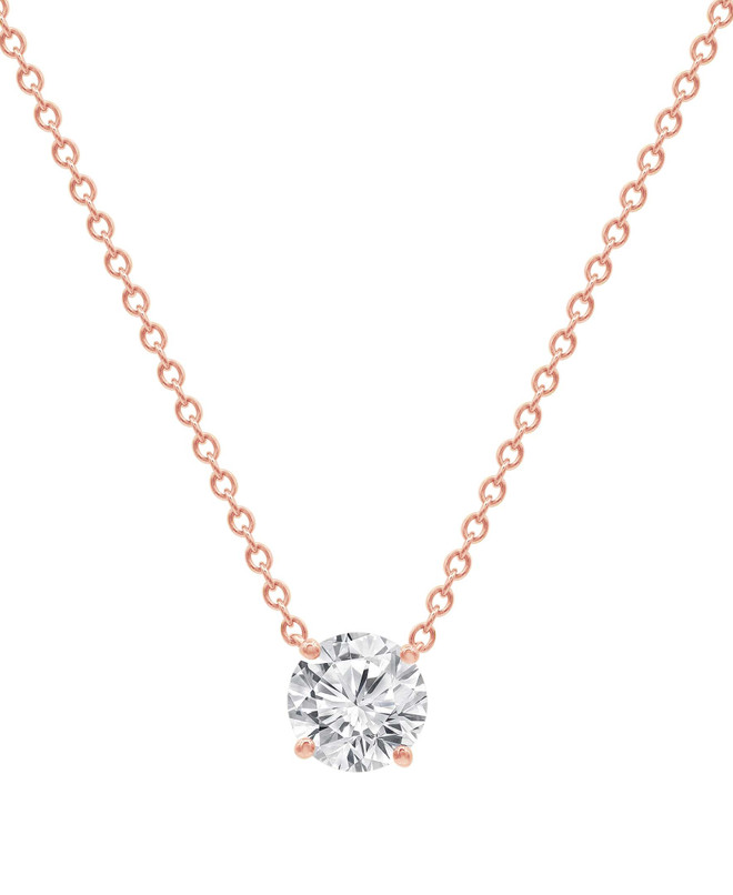 badgley mischka Diamond Pendant Solitaire Plus Necklace