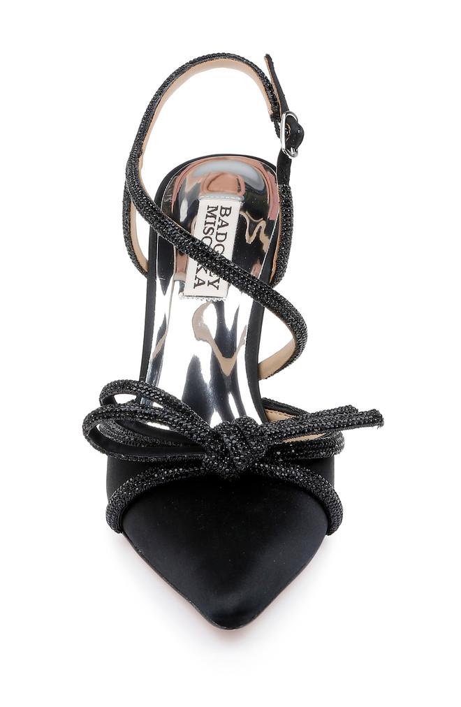 Badgley Mischka Elaine Satin Pointed Stiletto Heels