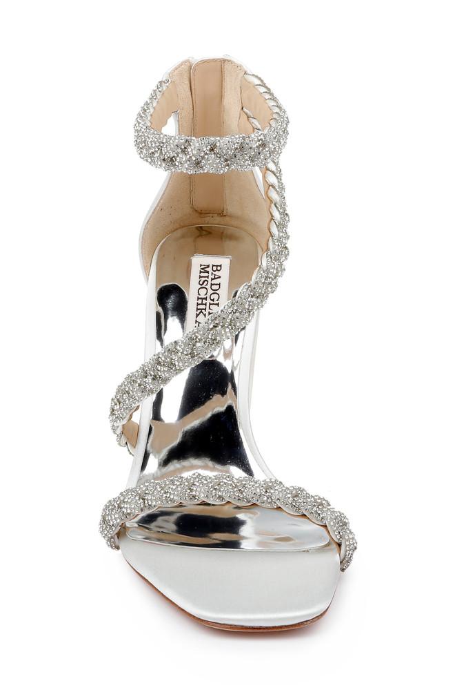 Badgley Mischka Fenix Braided Rhinestone Block Heels