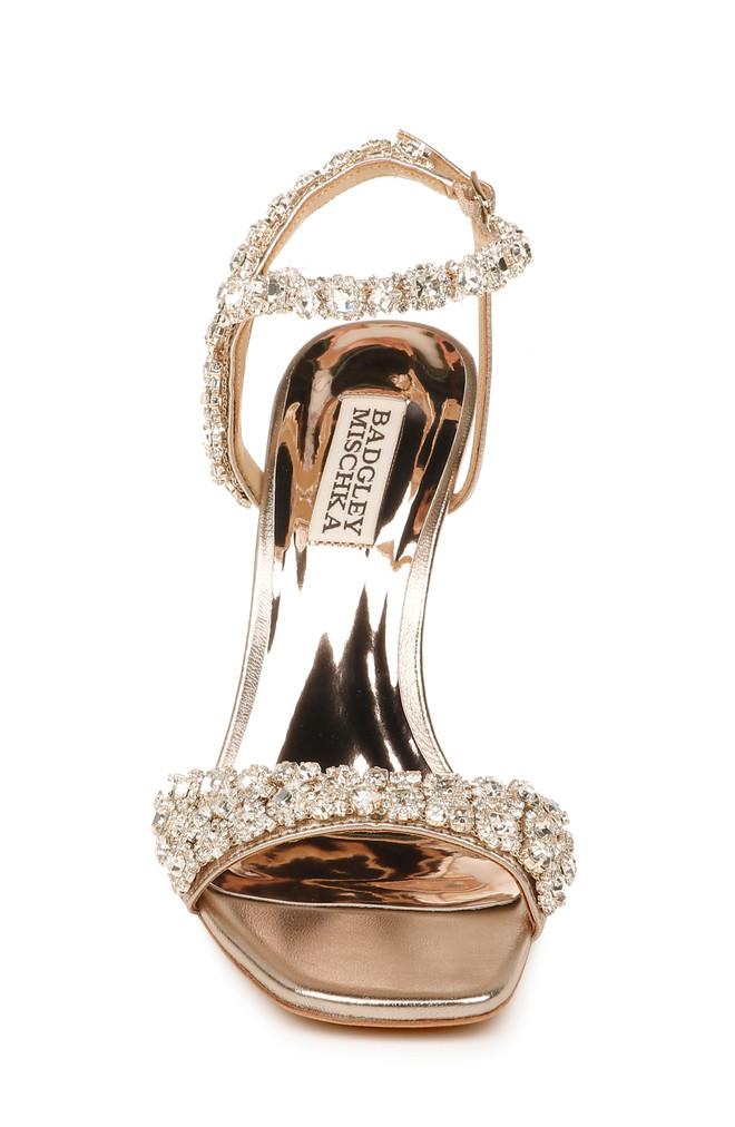 Badgley Mischka Galia Crystal Ankle Strap Evening Shoe