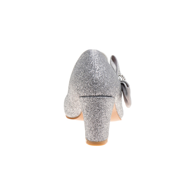 Badgley Mischka Girls' Glitter Block Heel Dress Shoes