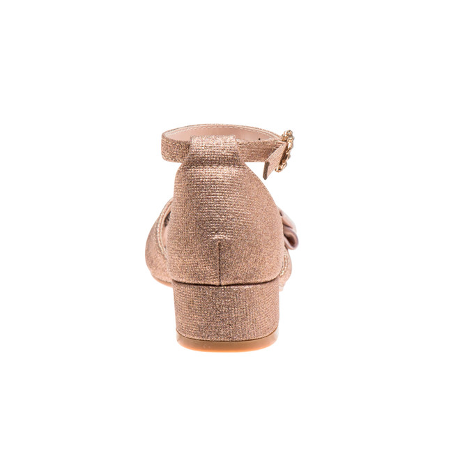 Badgley Mischka Girls' Glittery Low Block Heel Dress Shoes