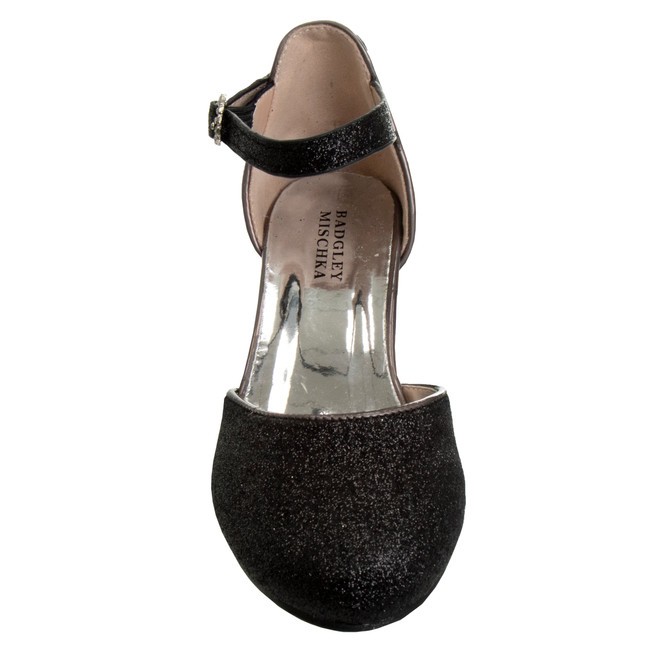 Badgley Mischka Girls’ Glittery Low-Heeled Dress Shoes