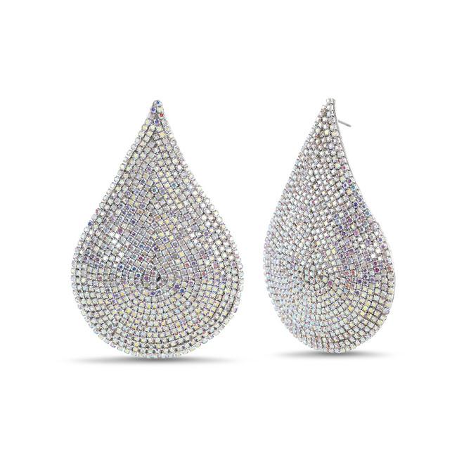 badgley mischka Glamorous Teardrop Earrings with Sparkling Clear Rhinestones