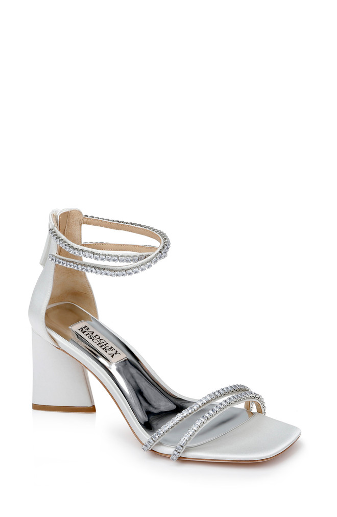 badgley mischka Lillie Crystal Dual-Strapped Block Heels