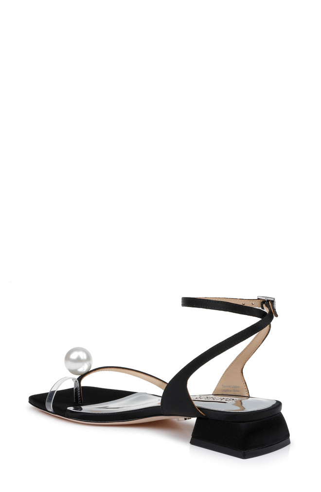 Badgley Mischka Lola Pearl Toe Sandal With Block Heel