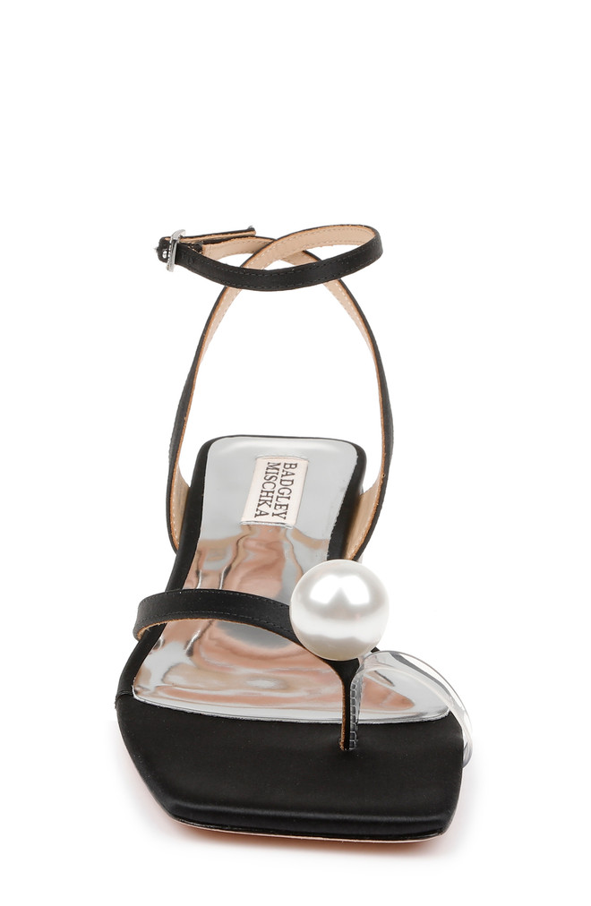 Badgley Mischka Lola Pearl Toe Sandal With Block Heel