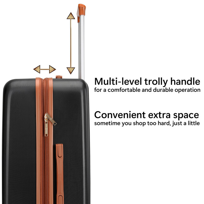 Badgley Mischka Mia 3 Piece Expandable Retro Luggage Set