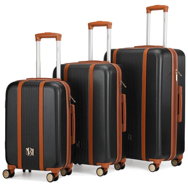 badgley mischka Mia 3 Piece Expandable Retro Luggage Set