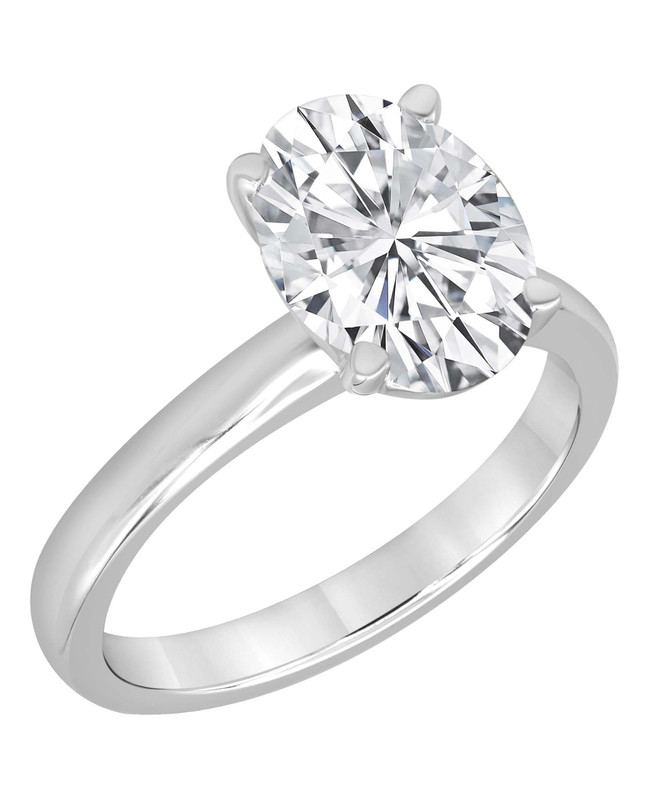Badgley Mischka Oval-Cut Diamond Solitaire Engagement Ring