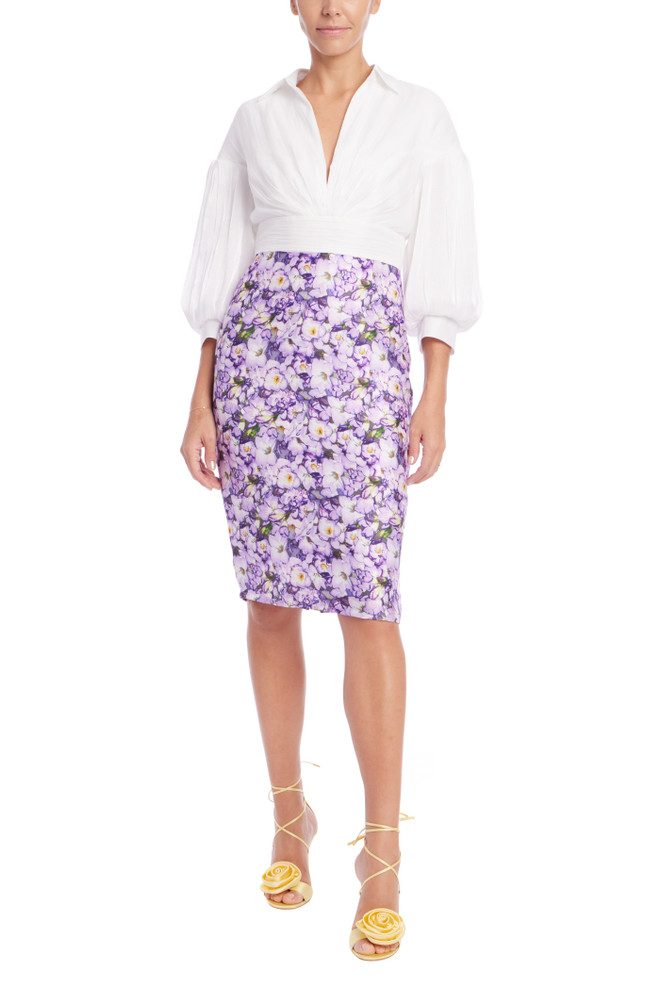 badgley mischka Quarter Sleeve Empire Waist Shirtdress