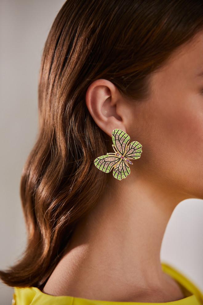 Badgley Mischka Rhinestone Crystal Butterfly Earrings