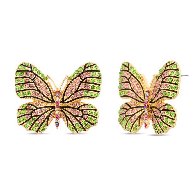 badgley mischka Rhinestone Crystal Butterfly Earrings