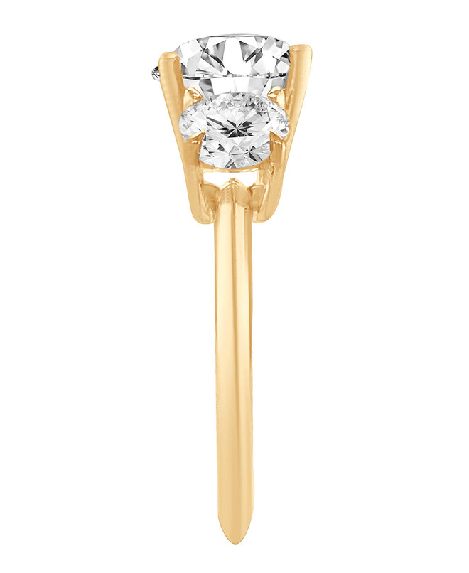 Badgley Mischka Round Three Stone Diamond Engagement Ring