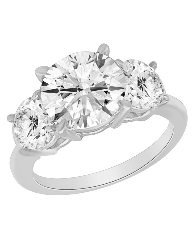 Badgley Mischka Round Three Stone Diamond Engagement Ring